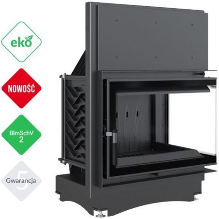 Wkład kominkowy 12 kW ZUZIA ECO prawy DECO szyby łączone bez szprosu