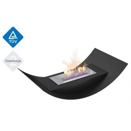 Biokominek MISA 717x400 mm czarny z biopojemnikiem TÜV