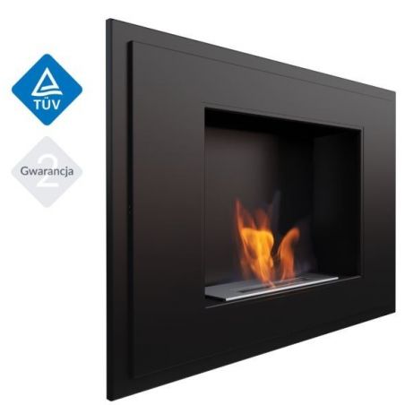 Biokominek ALPHA 800x590 mm czarny z biopojemnikiem TÜV