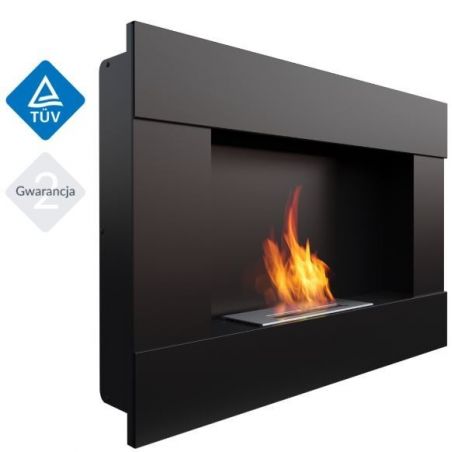 Biokominek BRAVO 900x652 mm czarny z biopojemnikiem TÜV