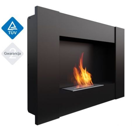 Biokominek BRAVO 2 902x650 mm czarny z biopojemnikiem TÜV