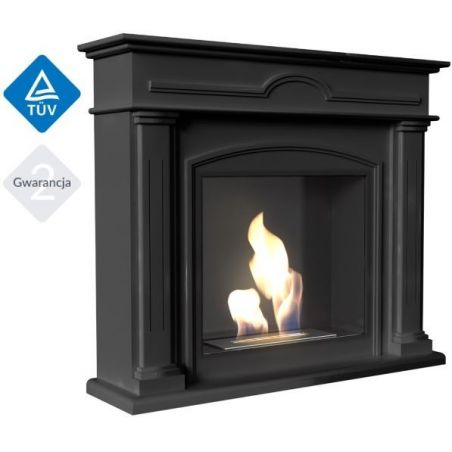 Biokominek DECEMBER czarny 1150x1071 mm z biopojemnikiem TÜV