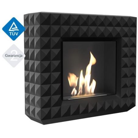 Biokominek EGZUL 1130x973 czarny z biopojemnikiem TÜV