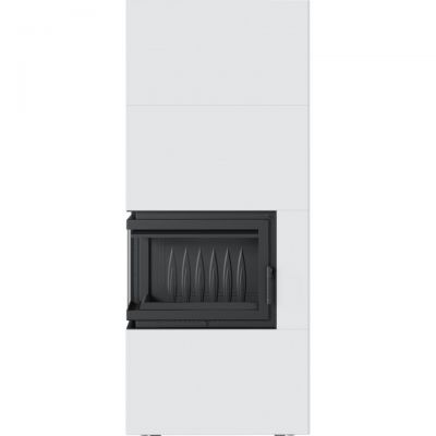 Wkład kominkowy SIMPLE 8 BS lewy z zabudową BOX stalowy - biały