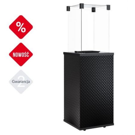 Ogrzewacz gazowy wolnostojący PATIO MINI szkło/czarny - pikowany - sterowanie manualne