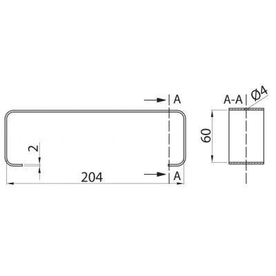 Uchwyt poziomy  PVC  204x60 