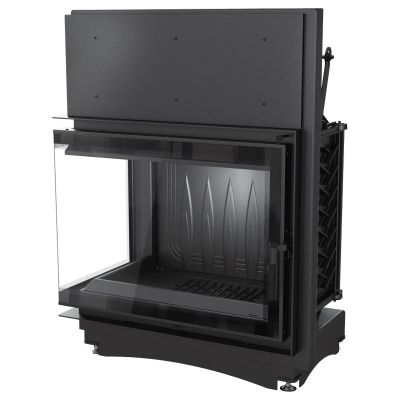 Wkład kominkowy narożny lewy żeliwny AMELIA DECO 21kW | ø200mm