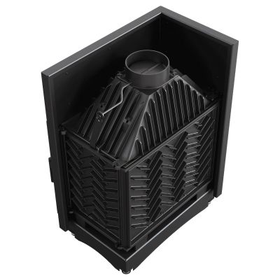 Wkład kominkowy narożny lewy żeliwny AMELIA DECO 21kW | ø200mm