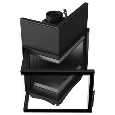 Wkład kominkowy narożny lewy żeliwny AMELIA DECO 21kW | ø200mm