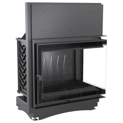 Wkład kominkowy narożny prawy żeliwny AMELIA DECO 21kW | ø200mm