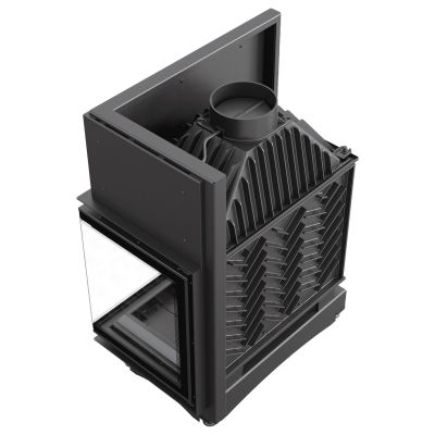 Wkład kominkowy narożny prawy żeliwny AMELIA DECO 21kW | ø200mm