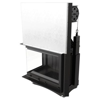 Wkład kominkowy narożny lewy żeliwny AMELIA Gilotyna 21kW | ø200mm