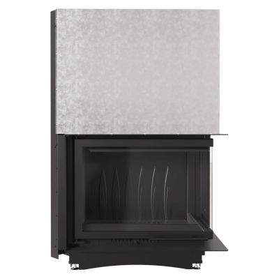 Wkład kominkowy narożny prawy żeliwny AMELIA Gilotyna 21kW | ø200mm