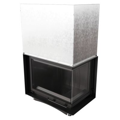 Wkład kominkowy narożny prawy żeliwny AMELIA Gilotyna 21kW | ø200mm