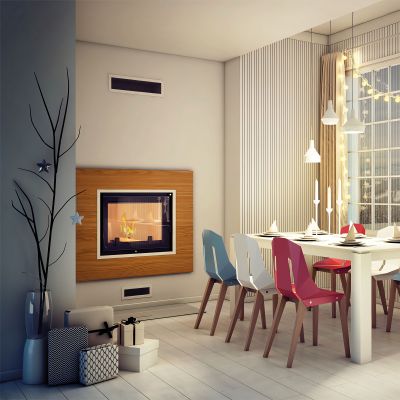 Wkład kominkowy płaszcz wodny żeliwny AMELIA DECO 21kW | ø220mm