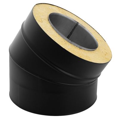 Kolano stałe dwuścienne żaroodporne czarne