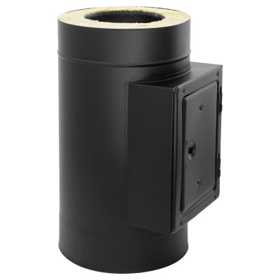 Wyczystka z drzwiczkami dwuścienna żaroodporna czarna