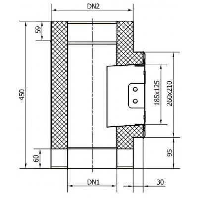 Wyczystka z drzwiczkami dwuścienna żaroodporna czarna